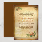 Victoriaans bruine leeftijd huwelijksuitnodiginge Kaart (Voorkant / Achterkant)
