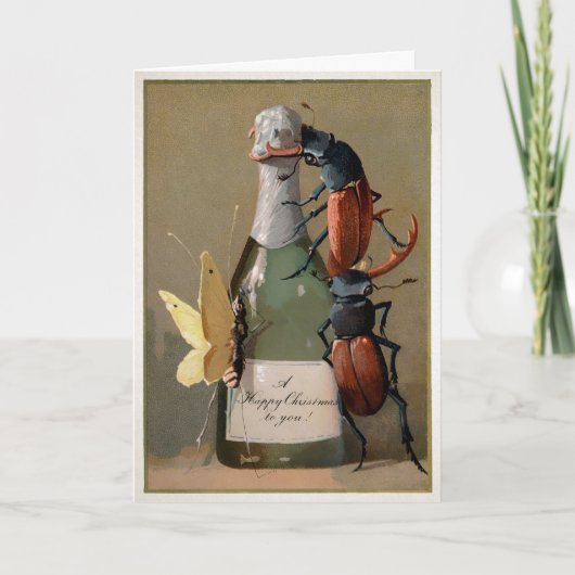 Victoriaans Bugs Holiday-kaart Feestdagen Kaart (Voorkant)