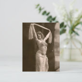 Victoriaans buikdanseres vintage briefkaart (Staand voorkant)