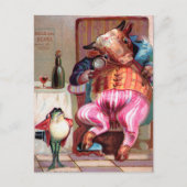Victoriaans Bull and Frog Briefkaart (Voorkant)
