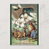  Victoriaans Bunnies Pasen Feestdagenkaart (Voorkant)