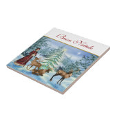 Victoriaans Buon Natale keramische decoratieve teg Tegeltje (Zijkant)