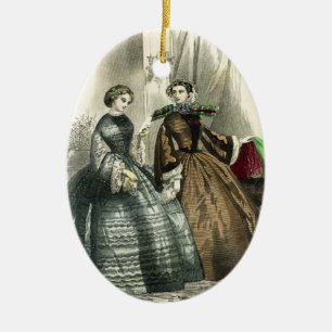 Victoriaans Burgeroorlog Vrouwen Fancy Vrouwen Keramisch Ornament