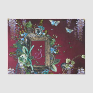 Victoriaans Burgundy Mist Lavender Wisteria lijst Tissuepapier