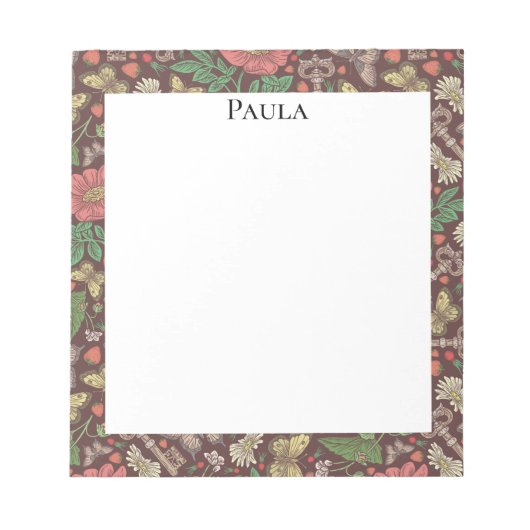 Victoriaans  Butterfly Old Keys White Daisies Notitieblok (Voorkant)