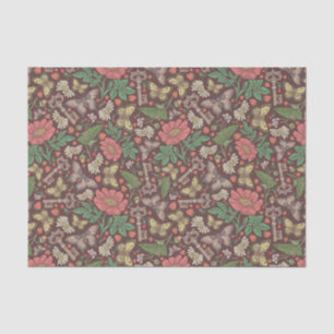 Victoriaans  Butterfly Old Keys White Daisies Tissuepapier