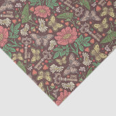 Victoriaans Butterfly Old Keys White Daisies Tissuepapier (Detail)