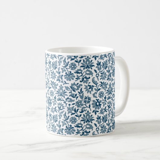 Victoriaans Calico 2, Blue Coffee Mok (Voorkant rechts)