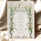 Victoriaans Calla Lily Elegance bruiloft uitnodigi Kaart