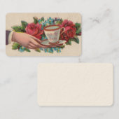 Victoriaans Calling Cards - Thee met liefde Visitekaartje (Voorkant / Achterkant)