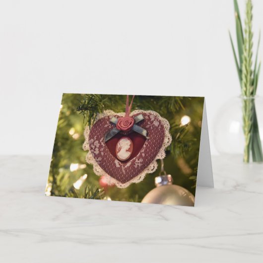 Victoriaans Camee Hart Ornament Kaart (Voorkant)