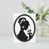 Victoriaans Cameo Silhouette Briefkaart (Staand voorkant)
