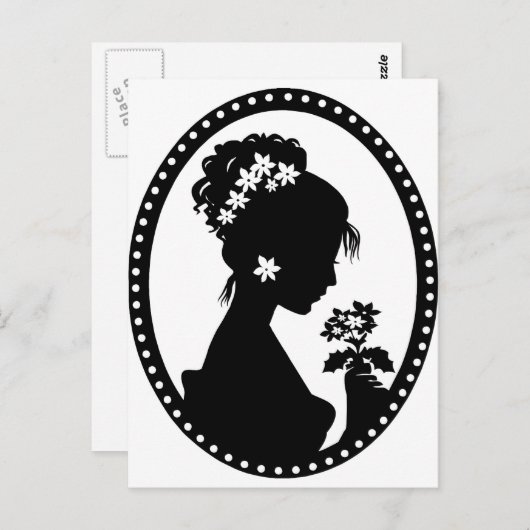 Victoriaans Cameo Silhouette Briefkaart (Voorkant / Achterkant)