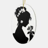 Victoriaans Cameo Silhouette Keramisch Ornament (Links)