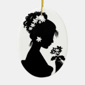 Victoriaans Cameo Silhouette Keramisch Ornament (Voorkant)