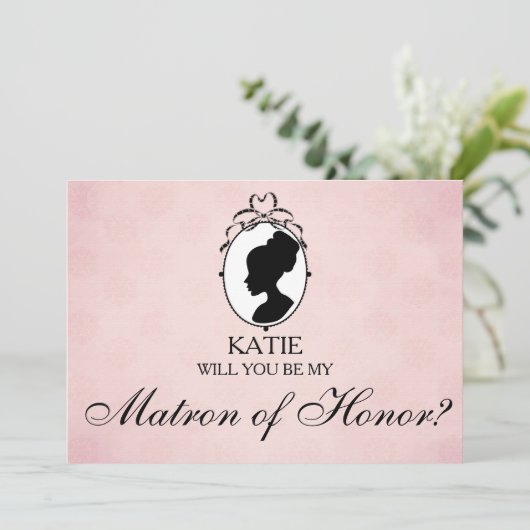 Victoriaans Cameo, word jij mijn matron van eer? Kaart (Staand voorkant)