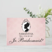 Victoriaans Cameo zal je mijn Jr Bridesmaid zijn. Kaart (Staand voorkant)