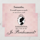 Victoriaans Cameo zal je mijn Jr Bridesmaid zijn. Kaart (Voorkant / Achterkant)