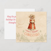 Victoriaans Caroler Christmas Feestdagenkaart (Voorkant / Achterkant)