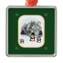 Victoriaans Caroling Penguins Ornament