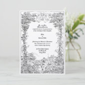 Victoriaans Castle Couple Foliage Border Wedding Kaart (Staand voorkant)