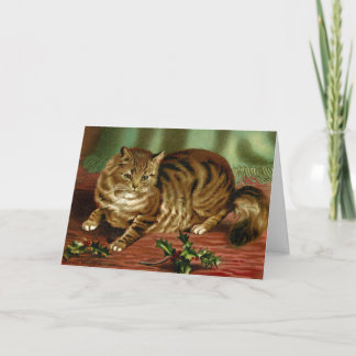 Victoriaans Cat Christmas Kaart Helena Maguire