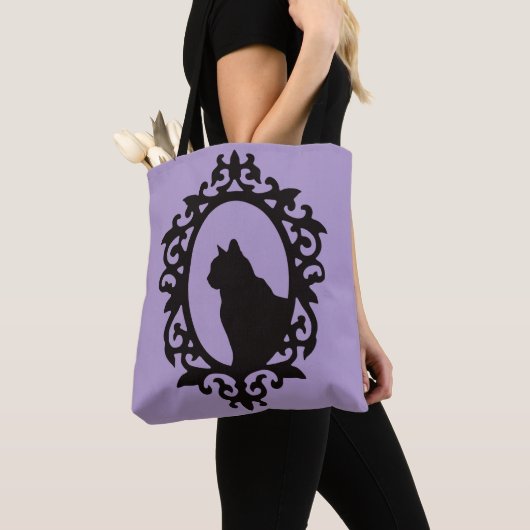 Victoriaans Cat Gothic Canvas tas (Dichtbij)