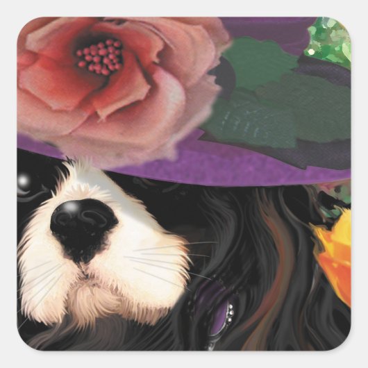 Victoriaans Cavalier King Charles Sticker (Voorkant)