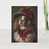 Victoriaans Cavalier Spaniel Kerstmis Feestdagen Kaart (Voorkant)