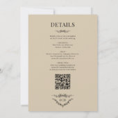 Victoriaans champagne beige alles in één bruiloft kaart (Achterkant)
