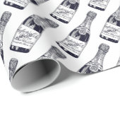 /Victoriaans Champagne-fles Cadeaupapier (Rol Hoek)