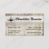Victoriaans Chandelier Shabby Chic  Damask Visitekaartje (Achterkant)