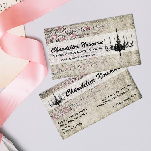 Victoriaans Chandelier Shabby Chic  Damask Visitekaartje