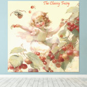 Victoriaans "Cherry Fairy" in een Poster van fruit Canvas Afdruk (Insitu (Houten vloer))