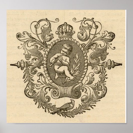 Victoriaans Cherub Art Print (Voorkant)