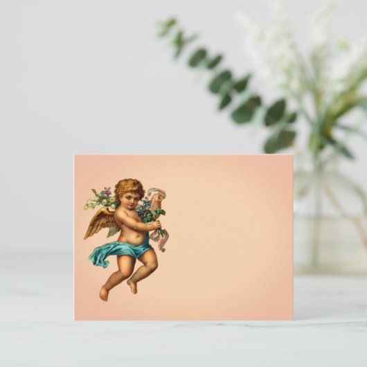 Victoriaans Cherub Briefkaart (Staand voorkant)