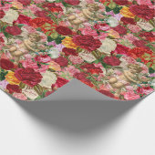 Victoriaans Cherub en Rozen Scrapbook Chintzy Retr Cadeaupapier (Hoek)
