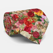 Victoriaans Cherub en Rozen Scrapbook Chintzy Retr Stropdas (Opgerold)
