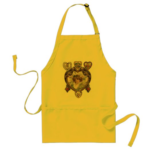 Victoriaans Cherub Heart Apron Standaard Schort (Voorkant)