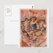 Victoriaans Cherub met hart en gezicht Briefkaart (Voorkant / Achterkant)
