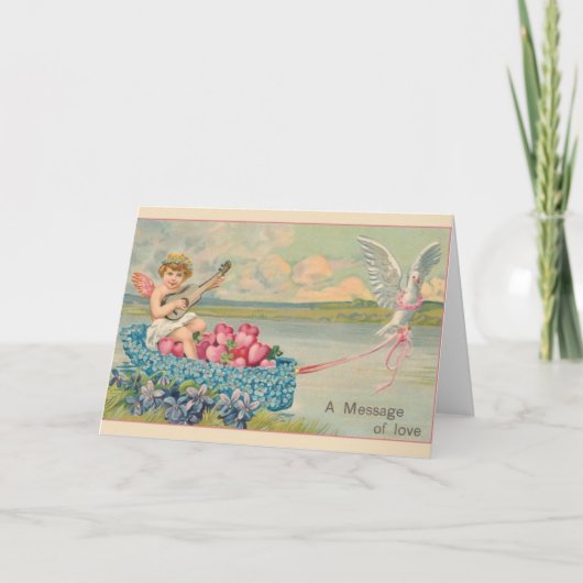 Victoriaans Cherub Valentijnsdag Wenskaart Feestdagen Kaart (Voorkant)