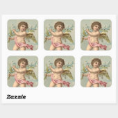 Victoriaans Cherub Vierkante Sticker (Vel)