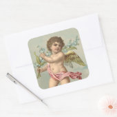 Victoriaans Cherub Vierkante Sticker (Envelop)