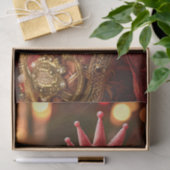 Victoriaans Chicken Red Kings Crown Decoupage Tissuepapier (Geschenk)