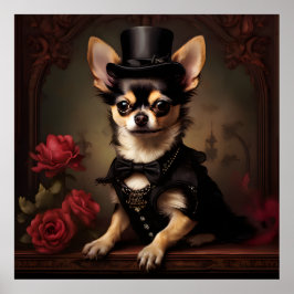 Victoriaans Chihuahua  Portret Poster