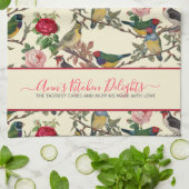 Victoriaans Chintzy Birds en Rozen  Patroon Theedoek (Gevouwen)