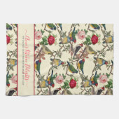 Victoriaans Chintzy Birds en Rozen  Patroon Theedoek (Horizontaal)