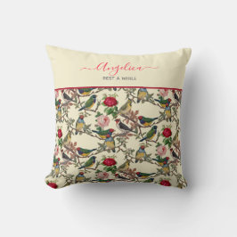 Victoriaans Chintzy Birds en Rozen Retro Vintage Kussen