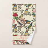 Victoriaans Chintzy Retro Vogels en Rozen Patroon Bad Handdoek (Handdoek)