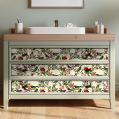 Victoriaans Chintzy Vogels en Rozen Pattern  Tissuepapier